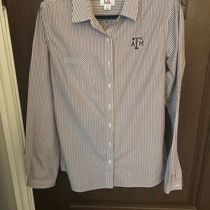 Cutter & Buck Maroon and White Texas A&M Women’s Button Down Shirt - EUC